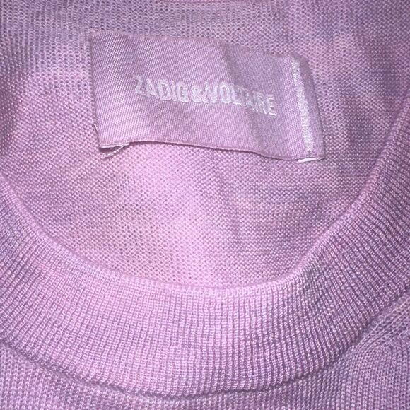 NWTs Zadig & Voltaire Life We Wings Merino Wool Crewneck Size Medium Soft Pink - Picture 8 of 12